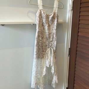 Bronx and banco white maxi dress!!! Lace. Size small. Worn twice